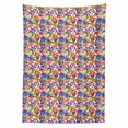 thumbnail image 2 of Spring Tablecloth, Flourishing Blossoms Pattern Lilly Daisy Magnolia Summer Flourishes, Rectangle Satin Table Cover Accent for Dining Room and Kitchen, 52" X 70", Multicolor, by Ambesonne, 2 of 2