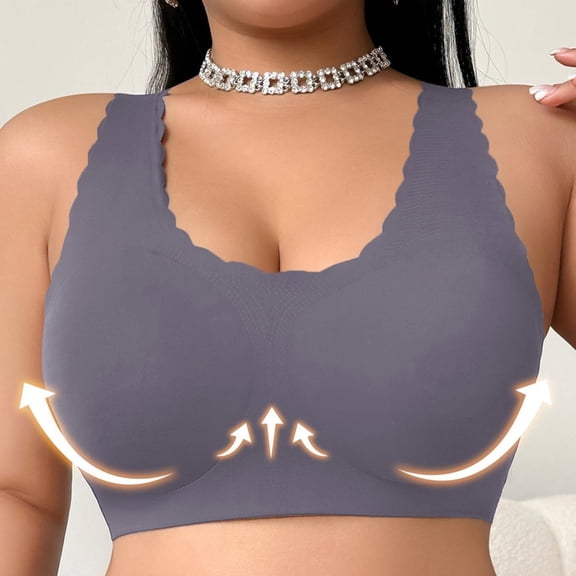 Xdegoge Seamless Bras for Women with Support and Lifting Push Up No Underwire Comfort Soft Bralettes Wirefree Full Coverage Criss Cross Pullover Bra