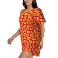 thumbnail image 2 of Kdxio A Big Hot Dog Print Pajamas Sets for Women Short-Sleeved Pjs with Lounge Shorts Two Piece Sleepwear S-4XL, 2 of 8