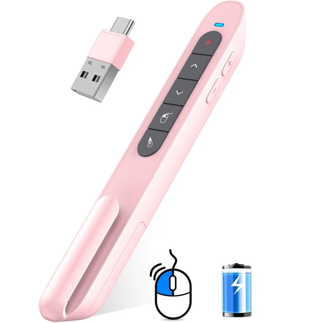 Control remoto para presentaciones DINOSTRIKE rosa inalámbrico USB-C