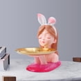 thumbnail image 4 of Bandeja de almacenamiento con forma de figura de niña moderna, organizador de joyas, anillos y manualidades. Rosado, 4 of 6