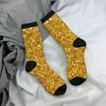 thumbnail image 5 of Vsdgher Gold Glitter Crew Socks for Men & Women, Breathable Casual Athletic Ankle Socks, 5 of 6