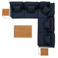 thumbnail image 3 of Modway Stance 8 Piece Outdoor Patio Aluminum Sectional Sofa Set in White Navy, 3 of 10