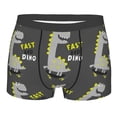 thumbnail image 4 of Goofa Cute Dinosaur Skate On Grey Background Printed Men's Boxer Briefs Underwear, Moisture-Wicking Underwear, Trunk,Soft and Breathable Cotton Underwear-Small, 4 of 9