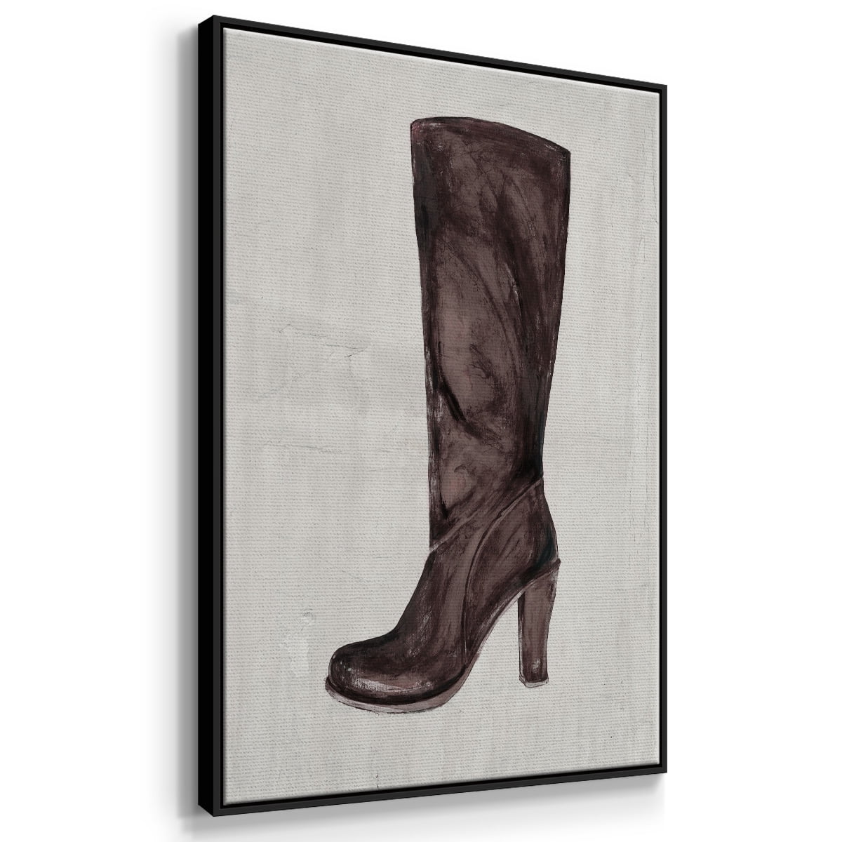 The Shoe Fits III V1 Framed Premium Gallery Wrapped Canvas - Ready to Hang - 25 x 37 - Black Floating Frame