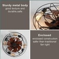 thumbnail image 5 of Holaki 20" Caged Ceiling Fans with Lights and Remote,Flush Mount Low Profile Bladeless Ceiling Fan Low Profile,Small Farmhouse Industrial Enclosed Ceiling Fan For Bedroom,Kitchen, 5 of 9