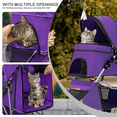 thumbnail image 6 of MoNiBloom 3 Wheel Folding Pet Dog Stroller, Foldable Lightweight Trolley with Storage Basket, Cup Holder and 360° Rotating Front Wheel for Small Medium Dogs, Purple, 6 of 15