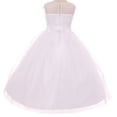thumbnail image 2 of Little Girl Pearl Rhinestone Illusion Formal First Communion Flower Girl Dress White 7 TR 549 BNY Corner, 2 of 4