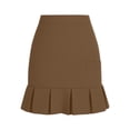 thumbnail image 6 of dazeni Fashion Pleated Skirt for Women with Pockets High Waist Casual Mini Skirt for Work Daily Wear, 6 of 6