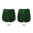 thumbnail image 3 of Salouo Green Sparkling Print Women's 2 in 1 Running Shorts Double-Layer Shorts Athletic Workout Gym Yoga Shorts Running Shorts for Women-Large, 3 of 7