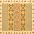 thumbnail image 1 of Ahgly Company Indoor Square Abstract Brown Contemporary Area Rugs, 3' Square, 1 of 4