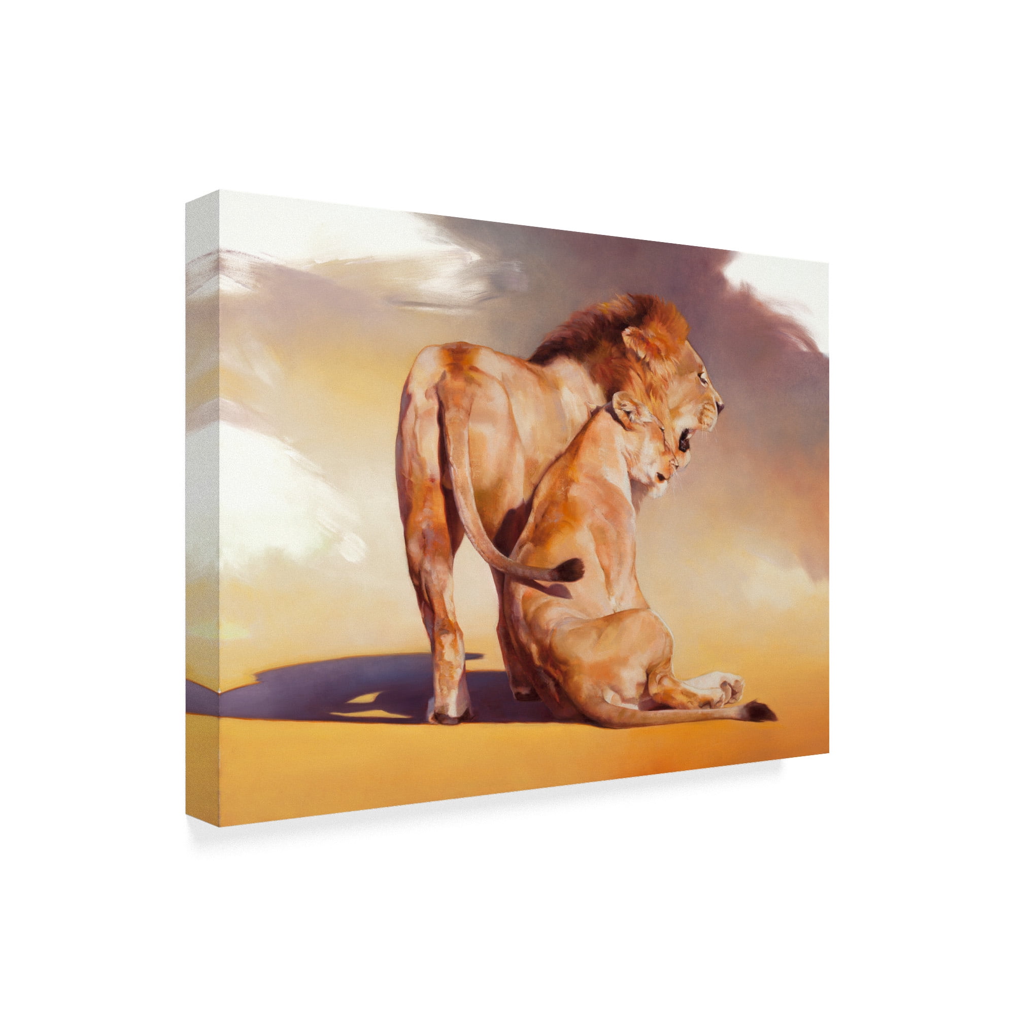 Trademark Fine Art 'Afterglow Lions' Canvas Art by Julie T. Chapman