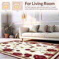 thumbnail image 2 of ODIKA 3'x5' Machine Washable Non-Slip Area Rug, Oval Floor Accent with Cascading Floral High Traffic Rug, Red, 157247, 2 of 7