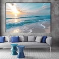 thumbnail image 6 of Bright Sun Turquoise Ocean Wave Framed Wrapped Canvas Posters for Kitchen Bathroom Dorm Decor, Ready to Hang12"L x 8"W, 6 of 10