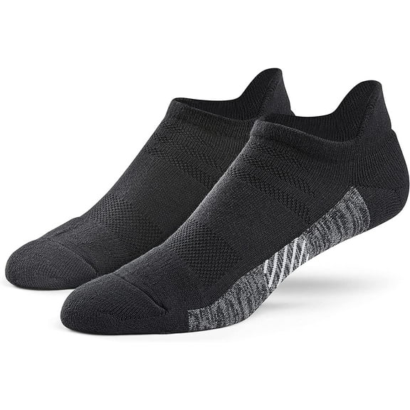 MISSION Performance Heel Tab Socks Ventilated Heat Release, Unixex, 2 Pair, Black