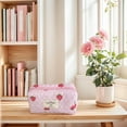 thumbnail image 3 of Quilted Strawberry Portable Make Up Bags Zipper Closure Travel Cosmetic Bags Large Skincare Brush Organizer Pouches for Women and Girls (S), 3 of 8