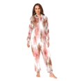 thumbnail image 2 of 1 Piece Adult Onesie Pajamas Cozy & Loose-Fit Sleepsuit Loungewear with Pockets Pink and Brown Tie-dye Flowers XXX-Large, 2 of 7