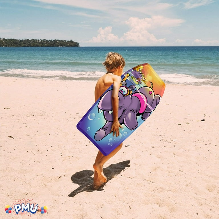 PMU 26 Inch Hippo Printed Bodyboard - Lightweight Wrist Leash Slick Bottom Boogie Board for Beach, Sea & Pool - Surfing Board for Kids, Teens & Adults PMU 26 Inch Hippo Printed Bodyboard - Lightweight Wrist Leash Slick Bottom Boogie Board for Beach, Sea & Pool - Surfing Board for Kids, Teens & Adults