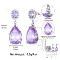 thumbnail image 6 of Juwaliy 10Ct Women Teardrop Dangle Earring 925 Sterling Silver Purple June Birthstone Alexandrite Earring Jewelry Birthday Mother's Day Gift, 6 of 10
