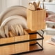 thumbnail image 4 of Organizador de Cubiertos y Dispensador de Platos de Madera con 4 Compartimentos y Asas Metálicas, 4 of 6