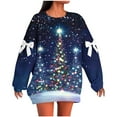 thumbnail image 2 of Generic Womens Christmas Print Sweatshirts Glitter Xmas Tree Graphic Long Sleeve Crewneck Shirt Casual Fall Winter Pullover, 2 of 5