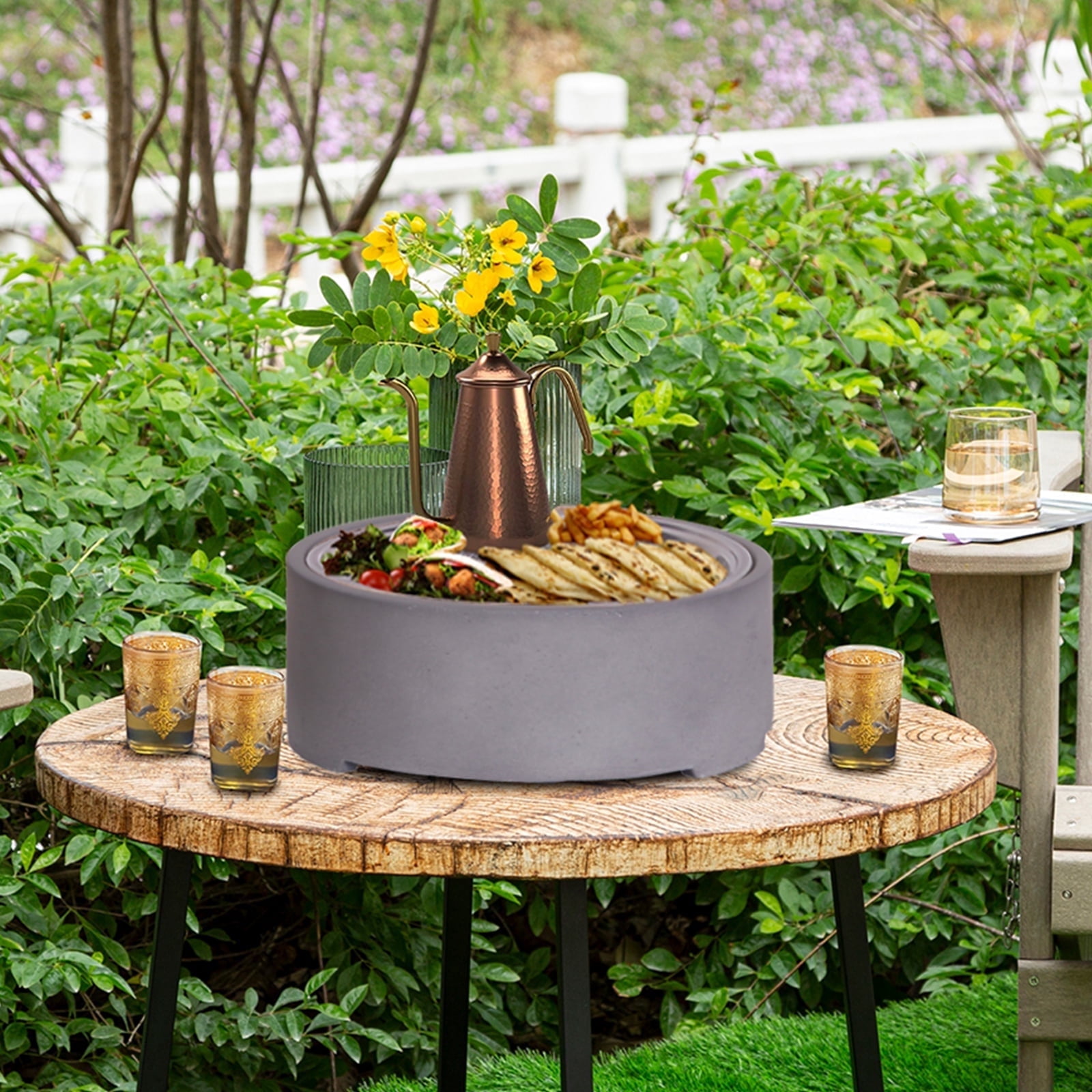 Afterglow 15 Inches Charcoal Grill Barbecue Smoker Stove Tabletop BBQ Outdoor Party for Patio Garden Backyard Decking Camping, Gray