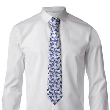 Goofa Butterflies Pattern Men's Necktie Classic Silk Tie Woven Jacquard Neck Ties Necktie for Business and Wedding Formal Neckties
