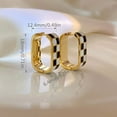 thumbnail image 6 of Fashion Checker Chunky Oval Hoop Earrings for Women Enamel Huggie Hoops Earring, 6 of 7