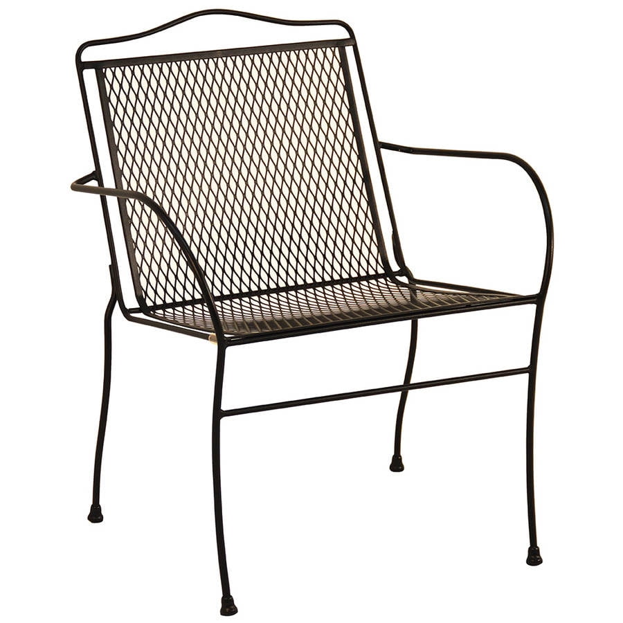 Arlington House Wrought Iron Outdoor Dining Chair, Charcoal Walmart