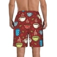thumbnail image 3 of Bixox Men's Coffee Cups printing Casual Classic Fit Short Summer Beach Shorts, 3 of 6