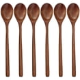 thumbnail image 1 of Wooden Spoons, 6 Pieces 9 Inch Wood Soup Spoons for Eating Mixing Stirring, Long Handle Spoon with Japanese Style Kitchen Utensil, ADLORYEA Eco Friendly Table Spoon, 1 of 7