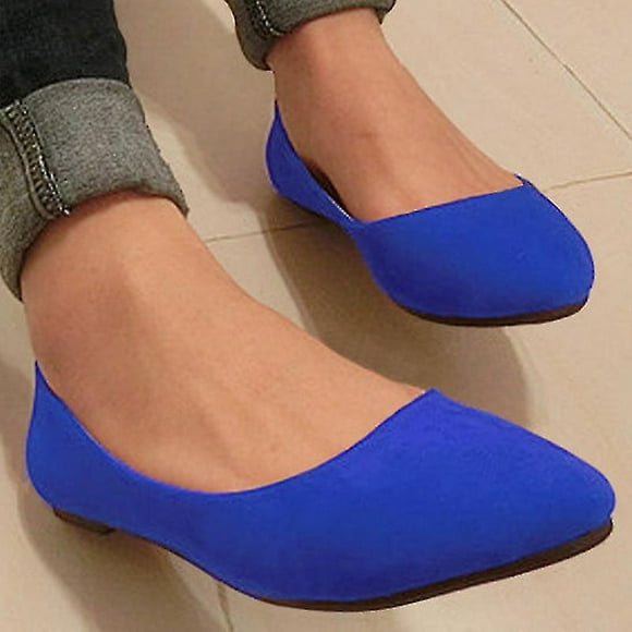Women Ballet Dolly Pumps Shoes Ballerina Flat Work Office Shoes Suede Casual Shoes