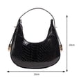 thumbnail image 4 of Bolsos de moda para mujer Bolso hobo en forma de U con patrón de cocodrilo para informal (negro) Sywqhk Para Estrenar, 4 of 8