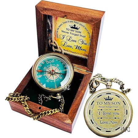 Maritime Treasures Gifts from Mom for Daughter or Son – to My Son Camping Compass Engraved with Gifts Love Mom – Graduation Day-Birthday- Confirmation Gifts- Memorable Gifts for Son. Maritime Treasures Gifts from Mom for Daughter or Son – to My Son Camping Compass Engraved with Gifts Love Mom – Graduation Day-Birthday- Confirmation Gifts- Memorable Gifts for Son.