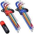 thumbnail image 1 of MAXPOWER 18-Piece Allen Key Set, Metric and Imperial Hex Key Coloured with Extra Long Arm Ball End T-Handle, 1 of 7
