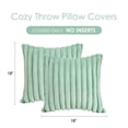 thumbnail image 6 of Ksopiavobs Throw Pillow Covers Decorative Faux Fur Set of 2 18x18 Inch Pillow Covers, Soft Sage Green Striped Pillowcases for Couch Sofa Bed Living Room, Fluffy Cute Home Boho Accent Fuzzy Decor, 6 of 6