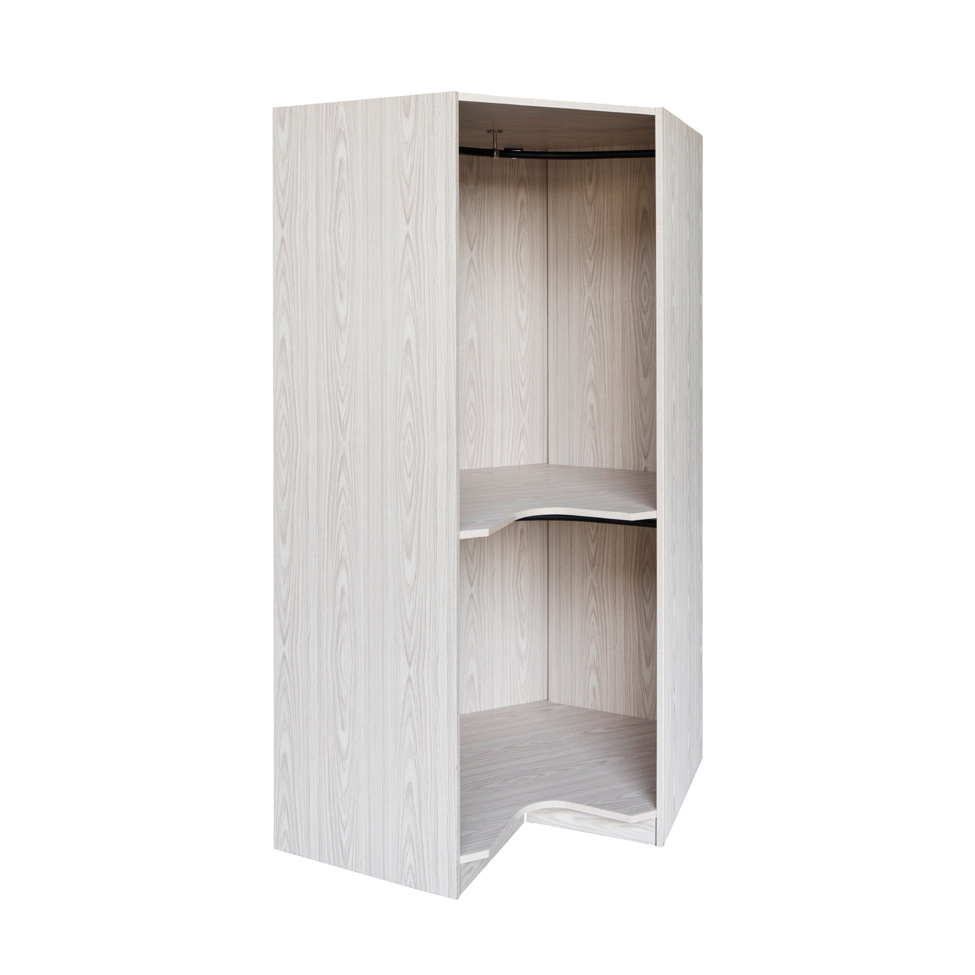 Euroco 63.6" Armoires, Modern Polygon Corner Wardrobe for Kids Adults, Natural
