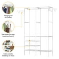 thumbnail image 4 of Metal Freestanding Multifunctional Garment Rack  Clothing Organizer Hanging Shelves, 4 of 8