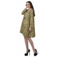 thumbnail image 4 of Moomaya Rayon Flared Dress For Womens Long Sleeve Printed V-Neck Casual Beach Dress For Girls, 4 of 7