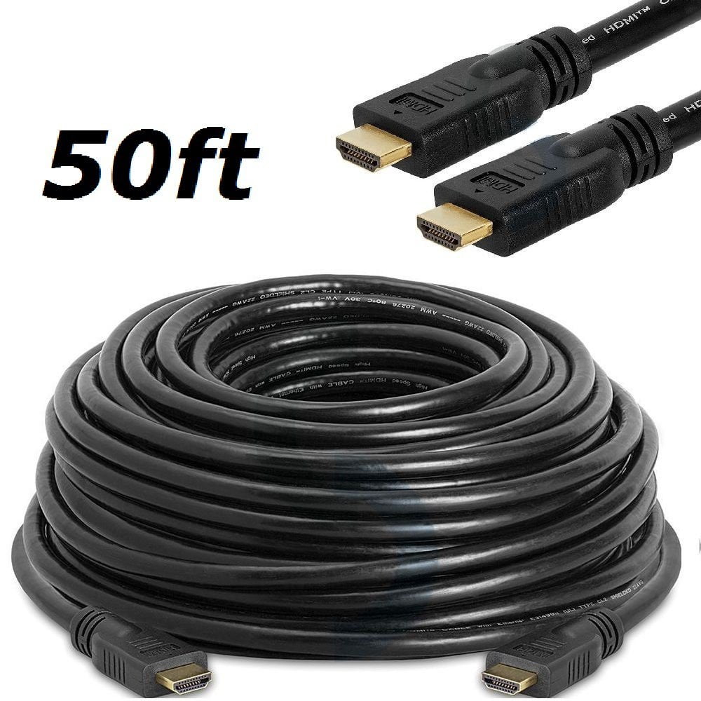4 HDMI 1.4 PREMIUM HD CERTIFIED CABLE 50FT 4K 3D BLURAY PS3 XBOX LCD Wii 1080P 