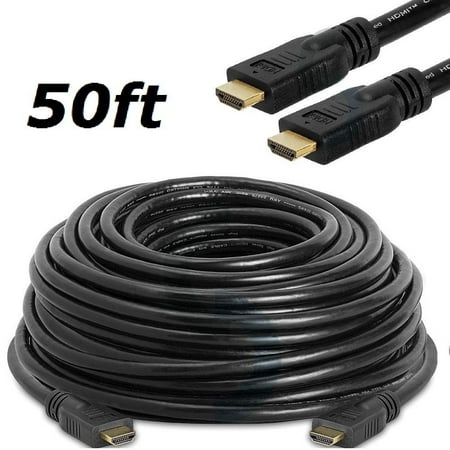 CableVantage 50FT 50 FT HDMI Cable, HDMI Cable HDMI-50FT Gold-Plated High Speed HDMI Cable [4K Resolution | Support 3D | Ethernet | Audio Return] For PS4 Xbox One PC