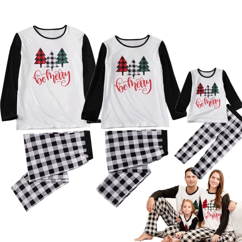 Matching Family Christmas Christmas Tree Top Pants Pajamas Women's and  Women's Plus 2-Piece Pajama Set 