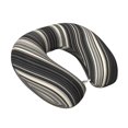thumbnail image 2 of U-Shaped Pillow 11.8×9.8in With Pillow Core Comfortable Soft Invisible Zipper For Daily Travel Driving Office Pale Violet Grey Stripe_1, 2 of 8