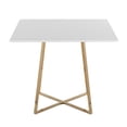 thumbnail image 2 of Lumisource Cosmo Contemporary/glam Square Dining Table with Gold Metal Legs and White Wood Top, 2 of 2