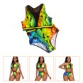 thumbnail image 3 of 1 juego 2 uds traje de baño de playa de moda para mujer Bikini de cintura alta traje de baño de dos piezas HOMEMAXS MX11004861, 3 of 6