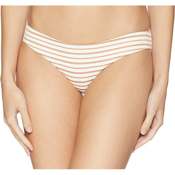 LSpace Women's Horizon Stripe Sandy Classic Hipster Bikini Bottom White L
