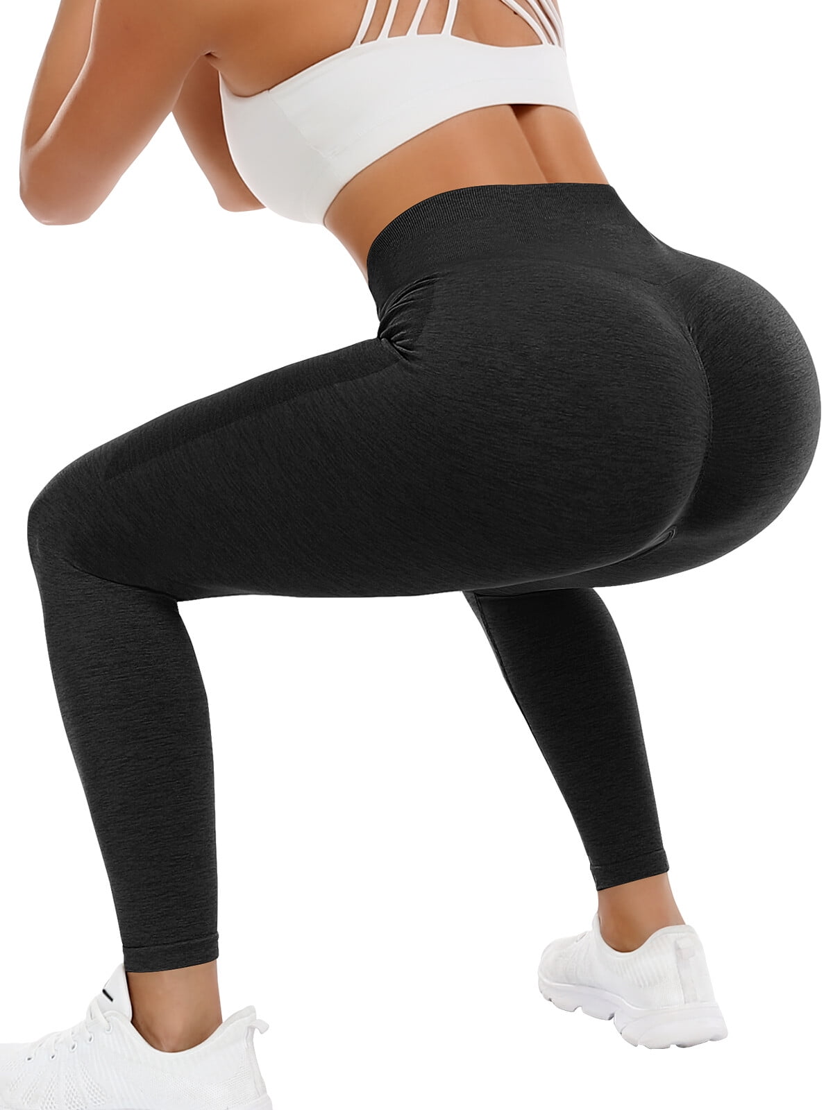 A AGROSTE Seamless Butt Lifting Leggings for Women Booty High Waisted  Workout Yoga Pants Scrunch Gym Leggings Violet-S 