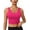 Hot Pink, variant on PINSPARK Sports Bras Athletic Built in Bra Tank Tops for Women Longline V Neck Padded Workout Crop Top V Back X-Large