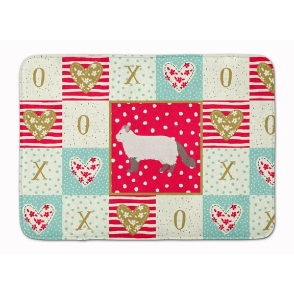 American Curl 2 Cat Love Machine Washable Memory Foam Mat Red