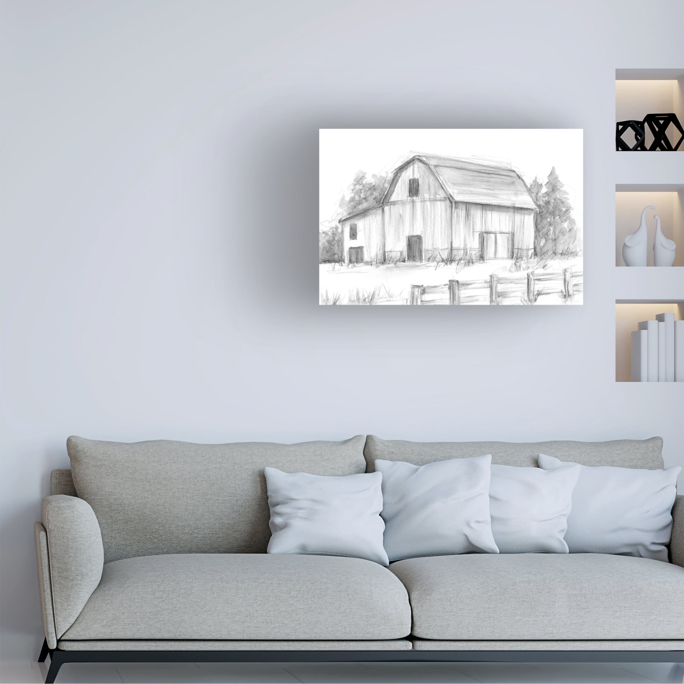 Ethan Harper 'Black and White Barn Study II' Canvas Art